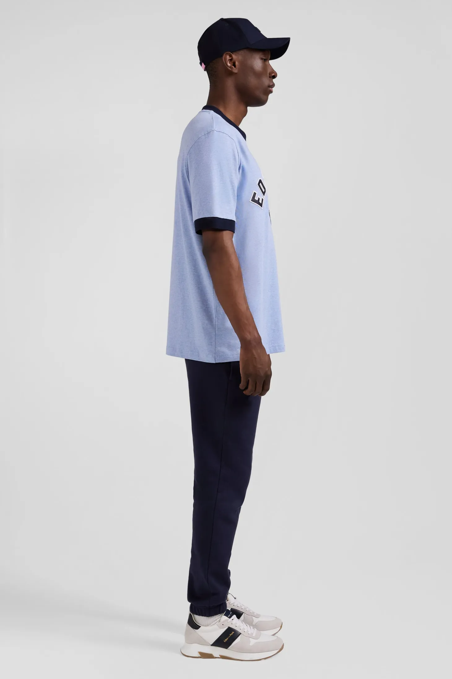 T-shirt manches courtes en coton ciel application Eden Park coupe Oversized