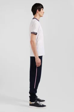 T-shirt manches courtes en coton blanc coupe Slim bords-côtes Eden Park