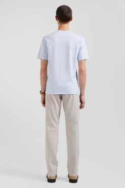 T-shirt manches courtes en coton Pima uni ciel coupe Regular