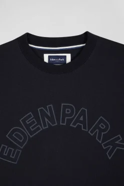 T-shirt manches courtes en coton bleu marine coupe Oversized sérigraphie Eden Park
