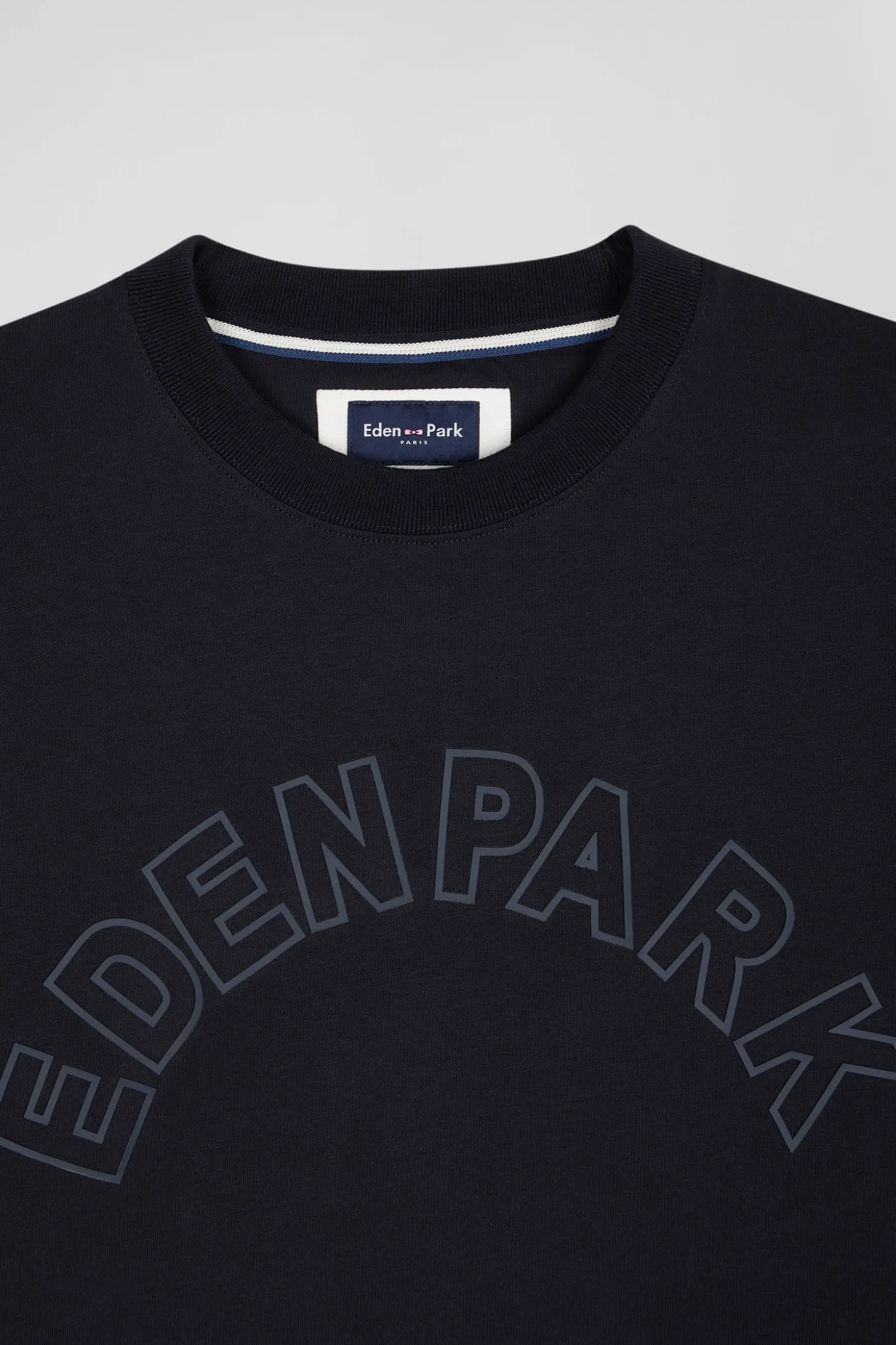 T-shirt manches courtes en coton bleu marine coupe Oversized sérigraphie Eden Park