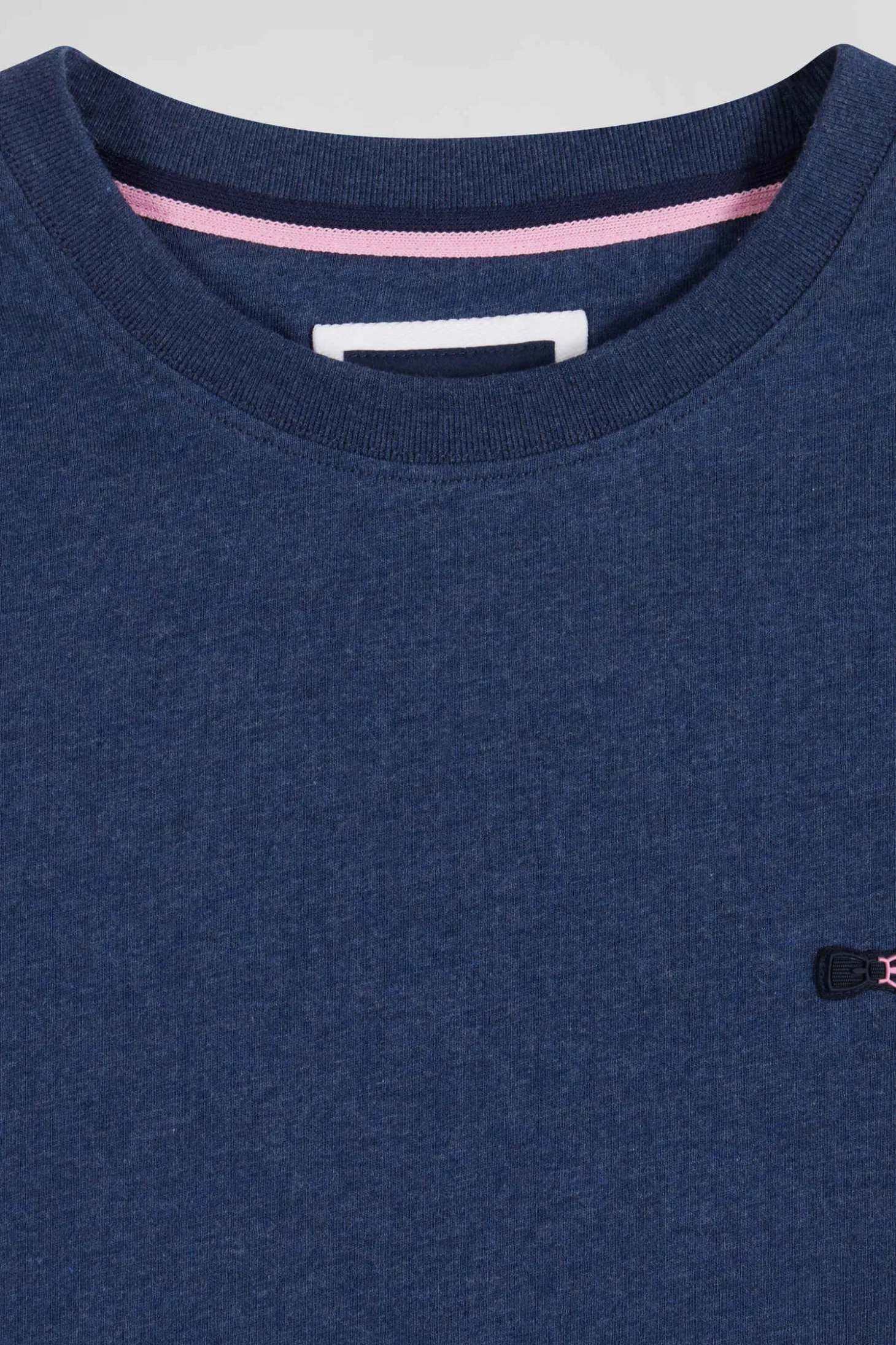 T-shirt manches courtes en coton bleu coupe Regular broderie emblème