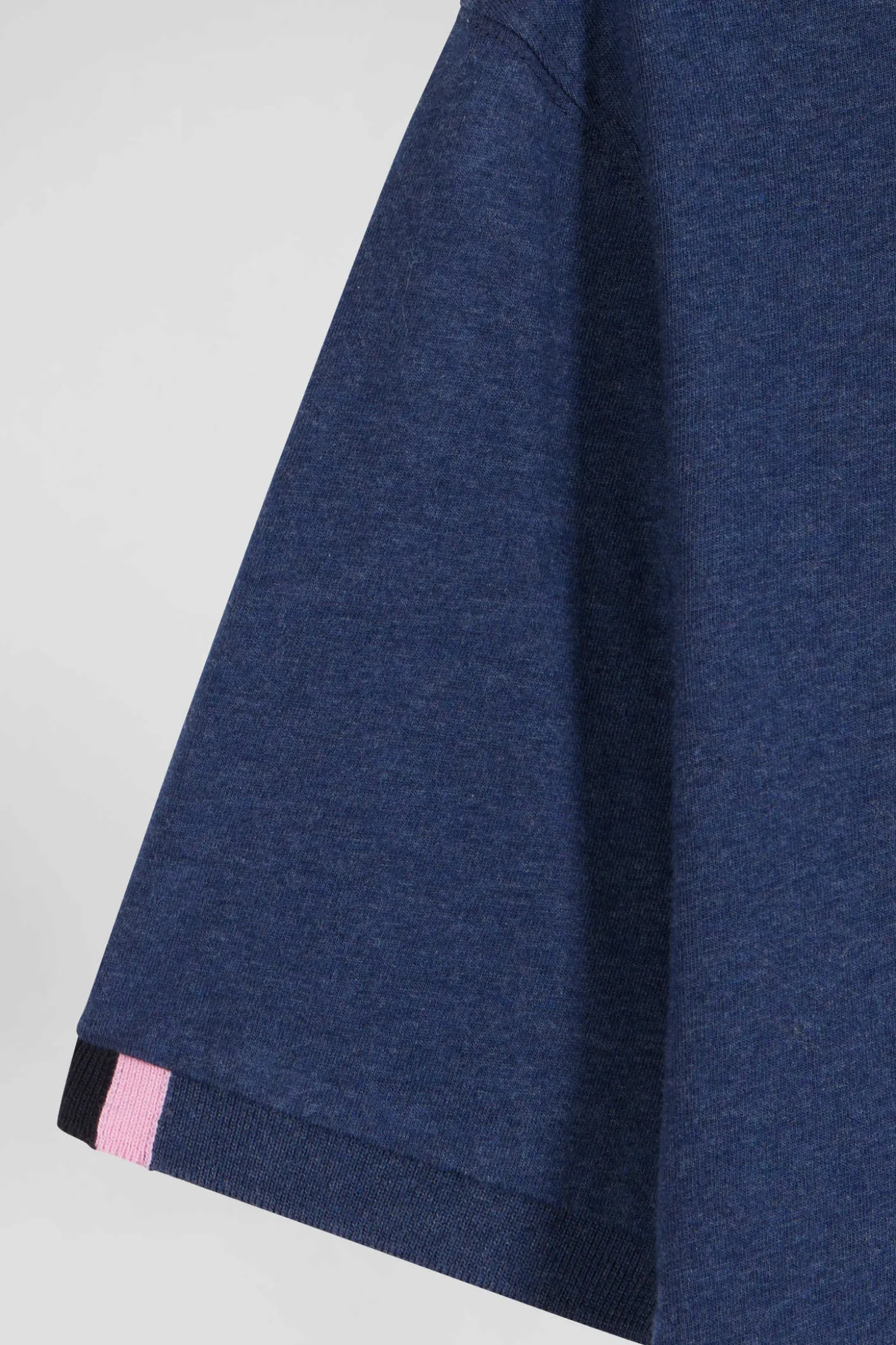 T-shirt manches courtes en coton bleu coupe Regular broderie emblème