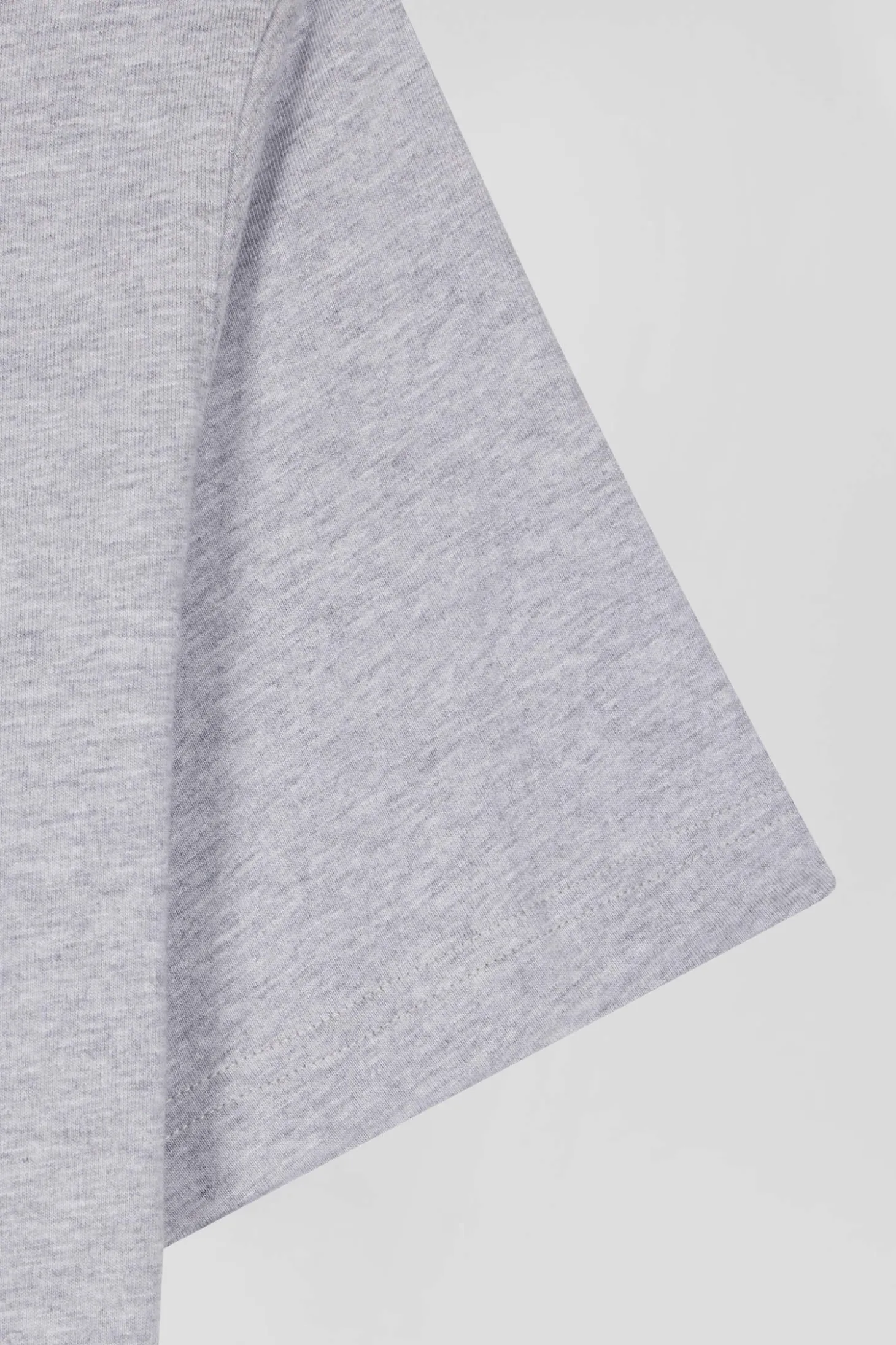 T-shirt manches courtes en coton gris broderie dos coupe Regular