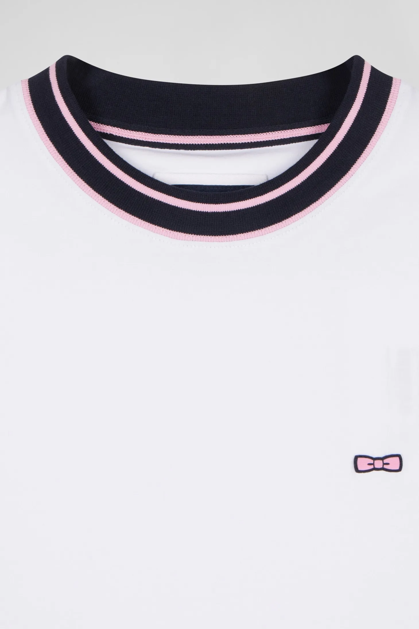 T-shirt manches courtes en coton blanc coupe Slim bords-côtes Eden Park