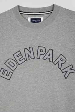 T-shirt manches courtes en coton gris coupe Oversized sérigraphie Eden Park