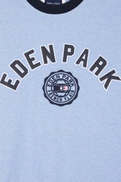 T-shirt manches courtes en coton ciel application Eden Park coupe Oversized