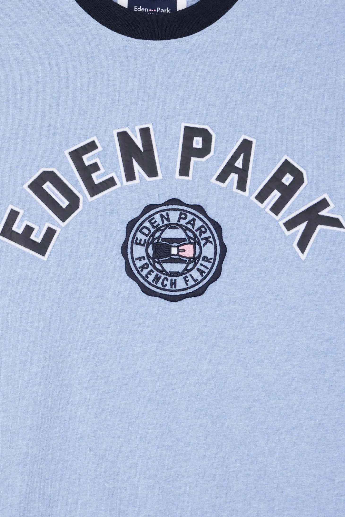 T-shirt manches courtes en coton ciel application Eden Park coupe Oversized