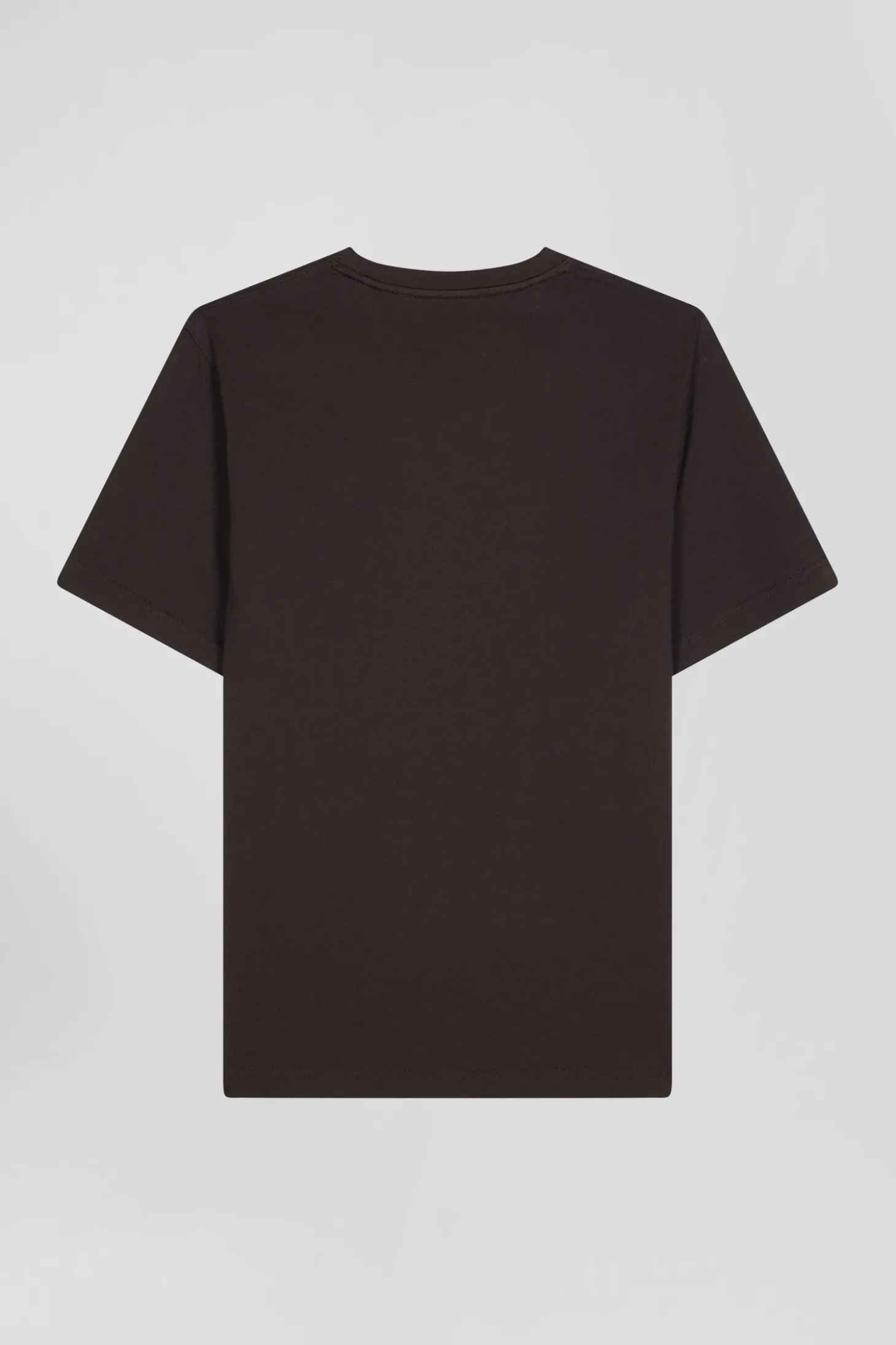 T-shirt manches courtes marron emblème tissu cravate coupe Regular