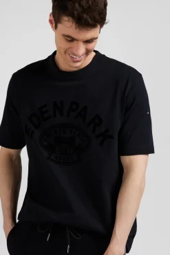 T-shirt manches courtes noir application Eden Park Rugby coupe Oversized