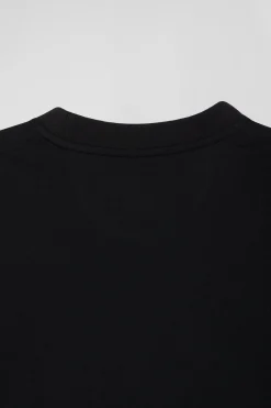 T-shirt manches courtes noir application Eden Park Rugby coupe Oversized