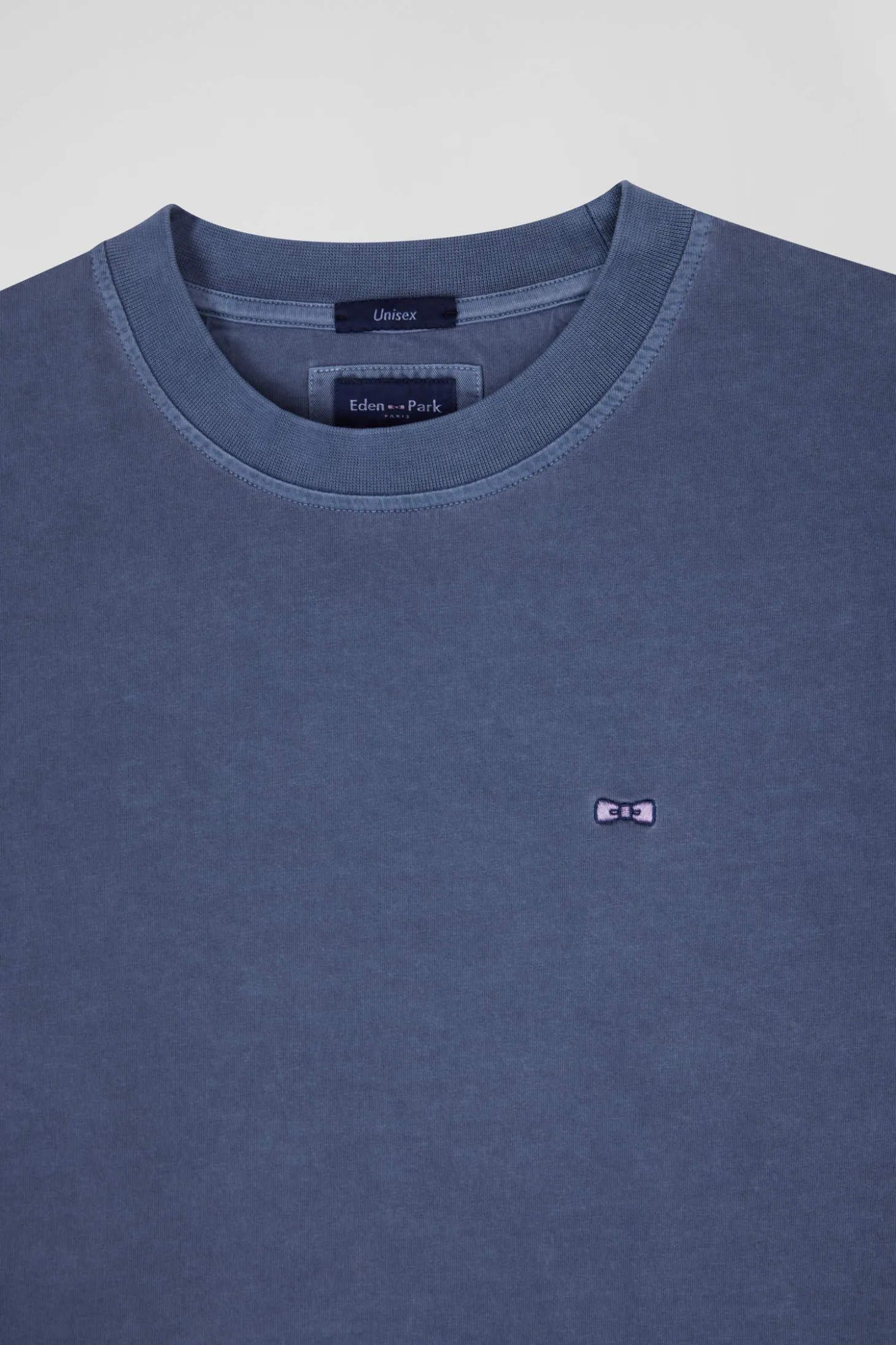 T-shirt manches courtes unisexe en coton surteint uni gris coupe Oversized