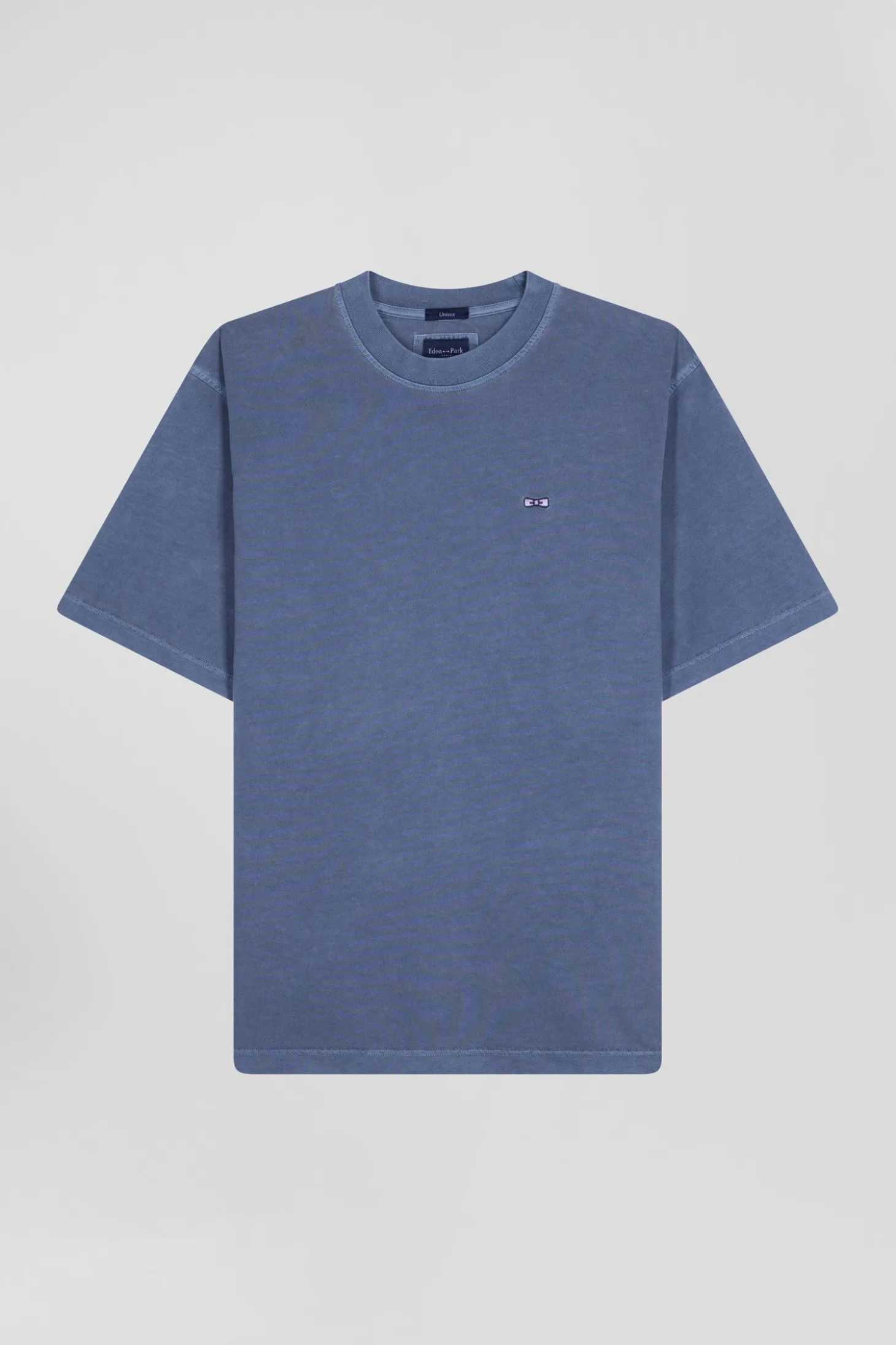 T-shirt manches courtes unisexe en coton surteint uni gris coupe Oversized