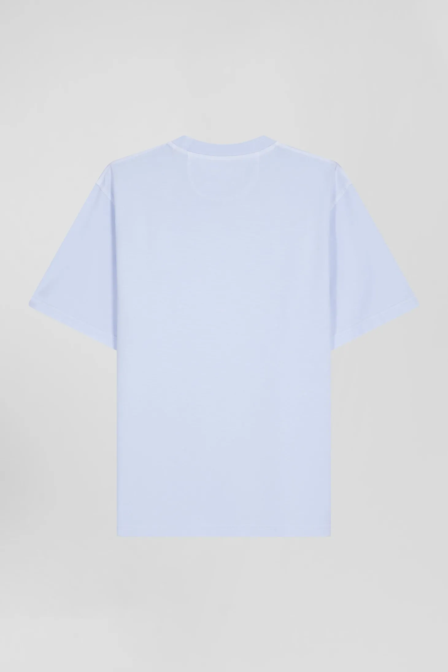 T-shirt manches courtes unisexe en coton surteint uni ciel coupe Oversized