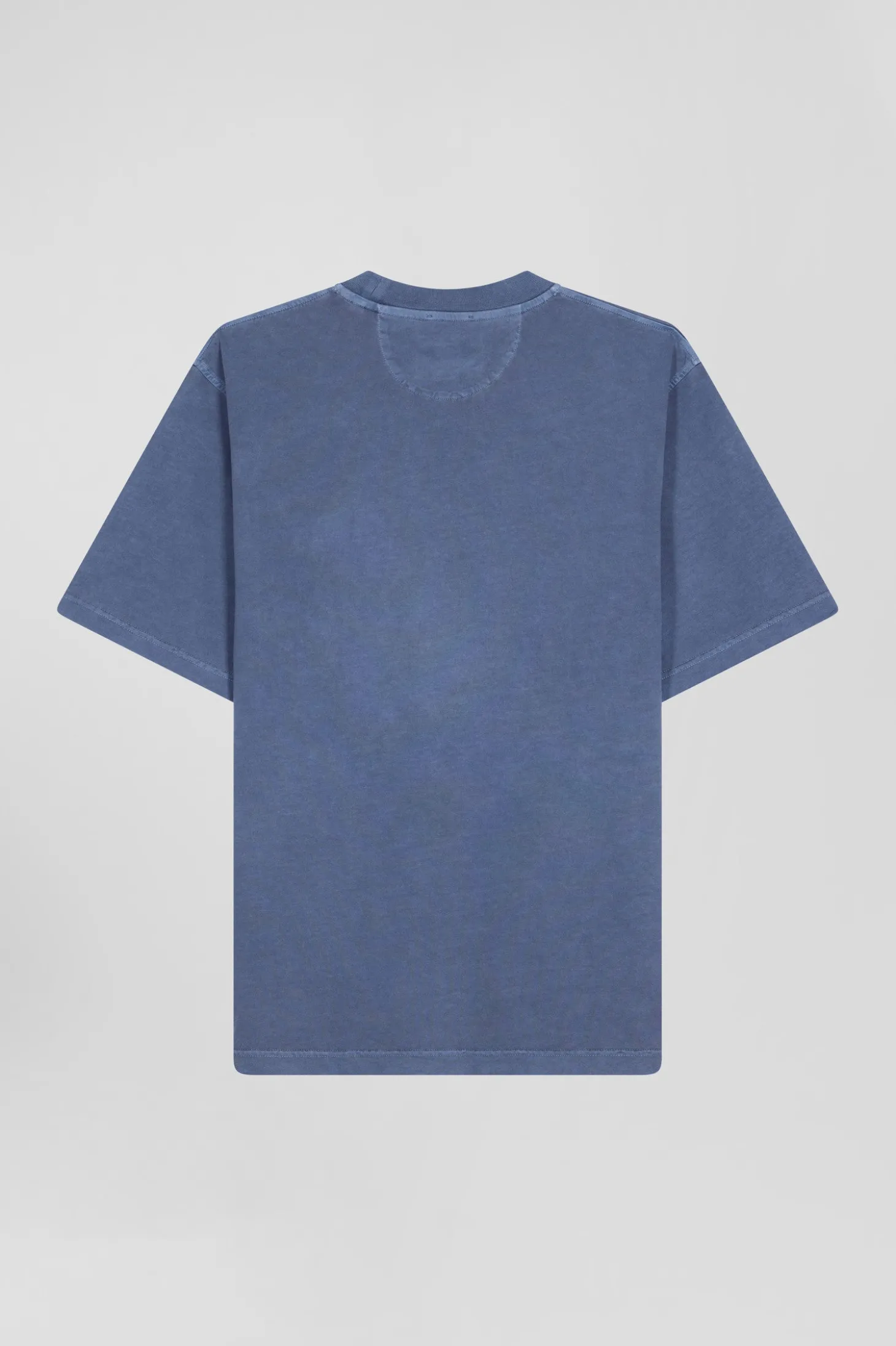 T-shirt manches courtes unisexe en coton surteint uni gris coupe Oversized