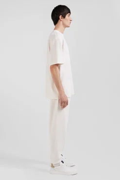 T-shirt manches courtes unisexe en coton surteint uni écru coupe Oversized