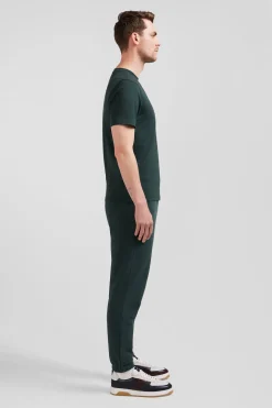 T-shirt manches courtes vert emblème tissu cravate coupe Regular