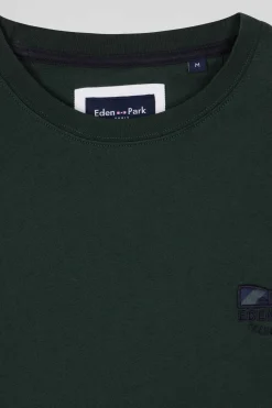 T-shirt manches courtes vert emblème tissu cravate coupe Regular