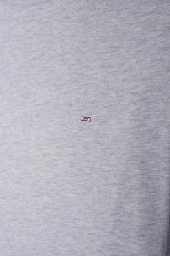 T-shirt manches longues uni en coton gris coupe Regular