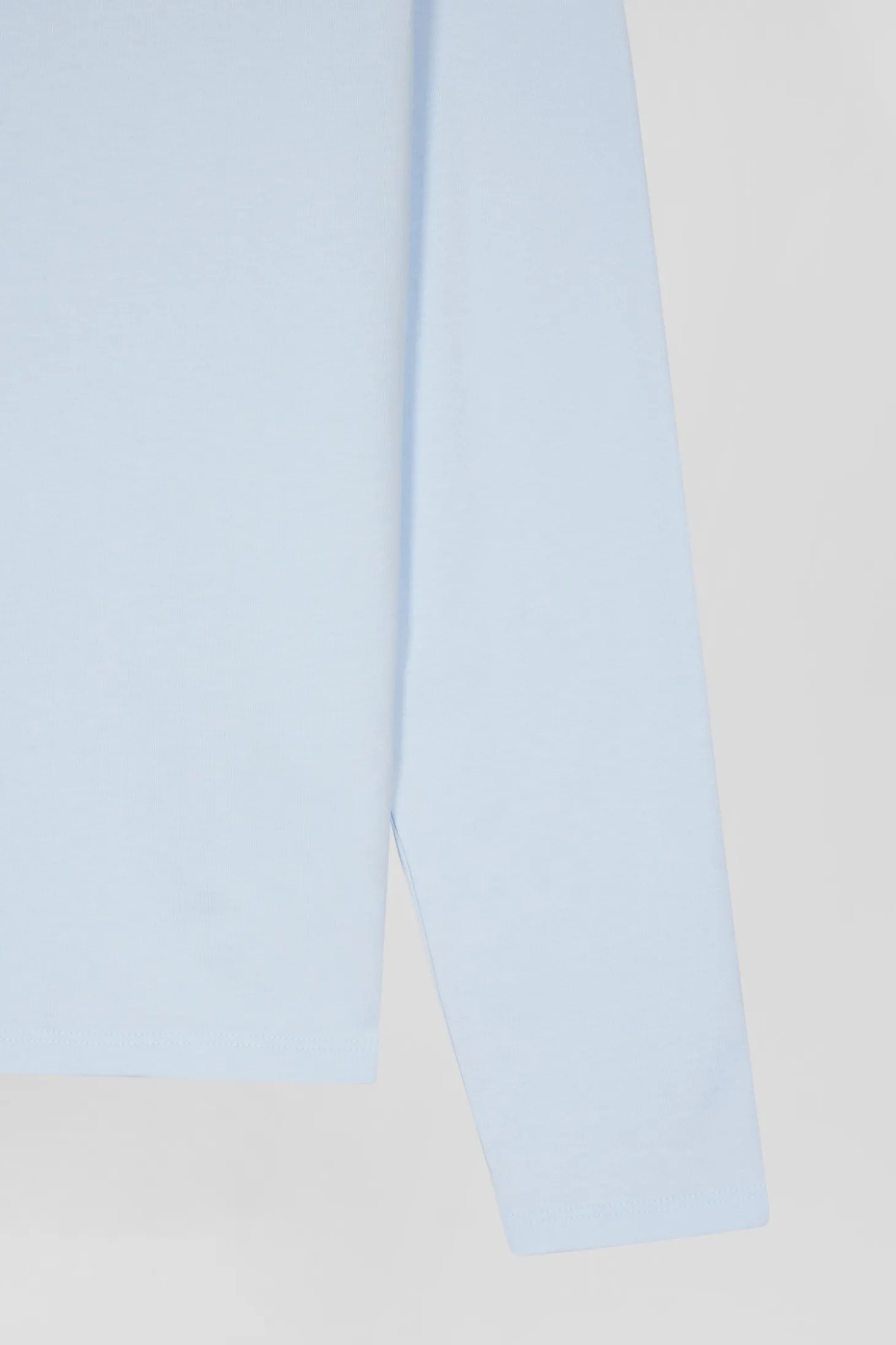 T-shirt manches longues uni en coton ciel coupe Regular