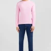 T-shirt rose col rond à manches longues