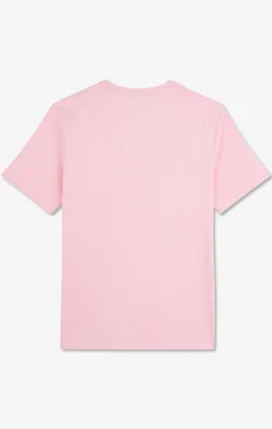 T-shirt rose col V à manches courtes