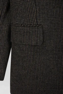 Veste blazer en laine mélangée prince de Galles coupe Oversized