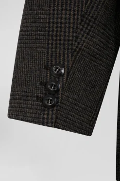 Veste blazer en laine mélangée prince de Galles coupe Oversized