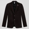 Veste en velours coton stretch marron coupe Modern
